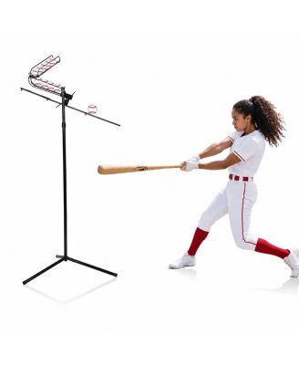 Baseball Soft Toss Pitching Machine Auto Manual Ball Drop Adjustable Training System