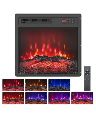 18 in Electric Fireplace Insert with Seven Flame Colors