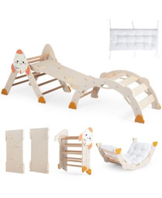 8-in-1 Foldable Climbing Triangle Arch Playset, 330 lbs Capacity, Ages 1+