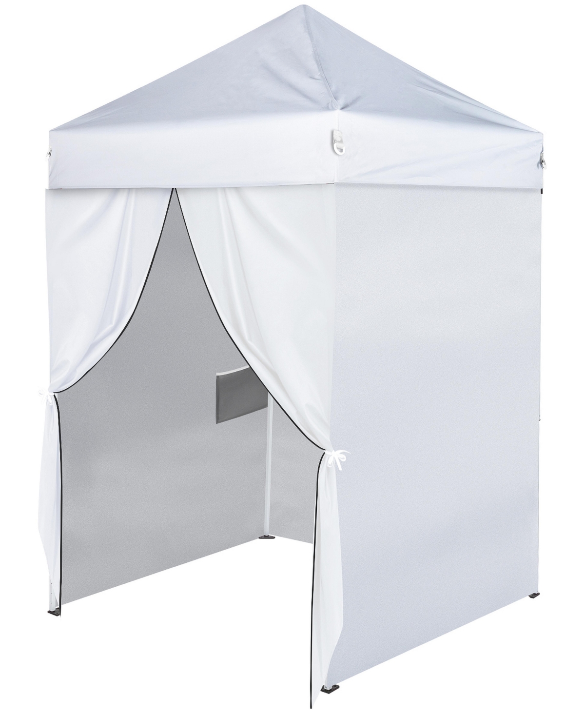 Sevorley 5X5FT Outdoor Canopy with 4 Sidewall White 210D Oxford fabric and metal Construction