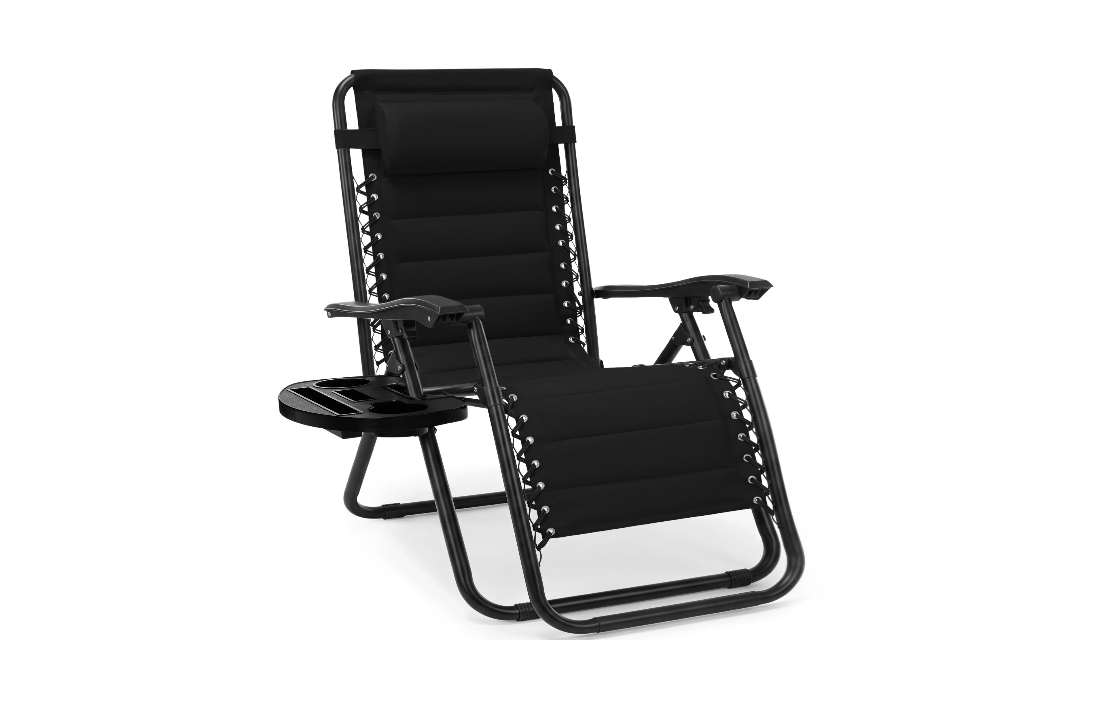 Best Choice Products Padded Zero Gravity Chair with Side Tray and Adjustable Headrest