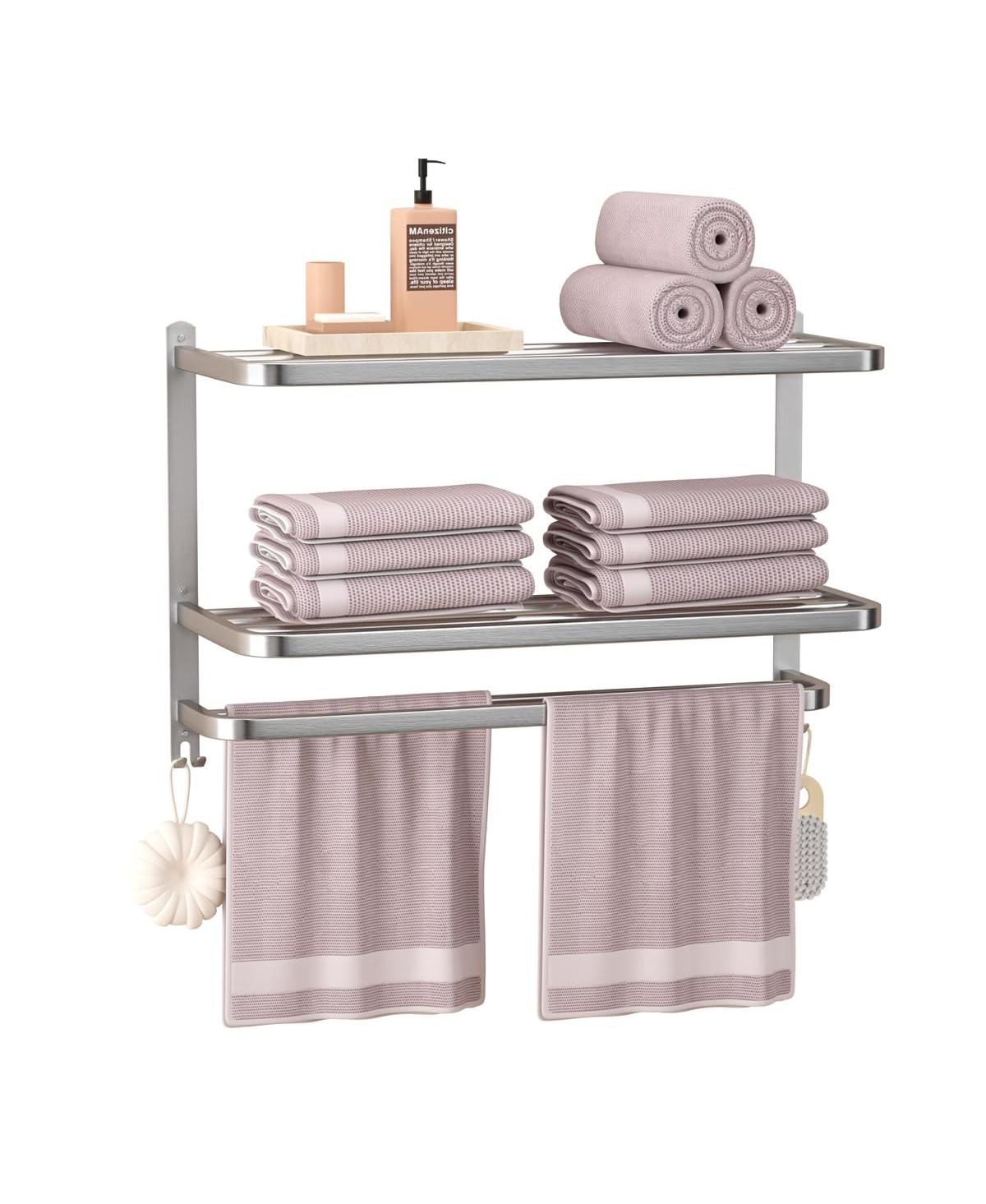 Cyqbd 23" Towel Rack Bathroom Hardware 3 Tier Wall Mounted Stainless Steel