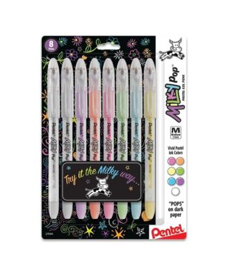 Milky Pop Pastel Gel Pen, (0.8mm) Medium Line, Assorted Ink 8-Pk