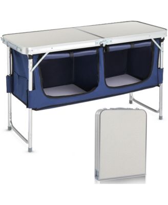 4 Ft Folding Camping Table with Storage, Aluminium Alloy / Oxford Construction