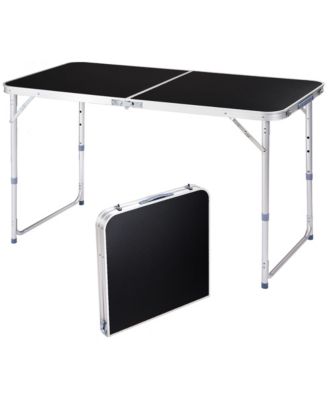 4Feet Portable Multipurpose Folding Table Aluminum Wooden Board Construction