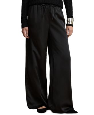 Women's Satin Charmeuse Wide-Leg Pant
