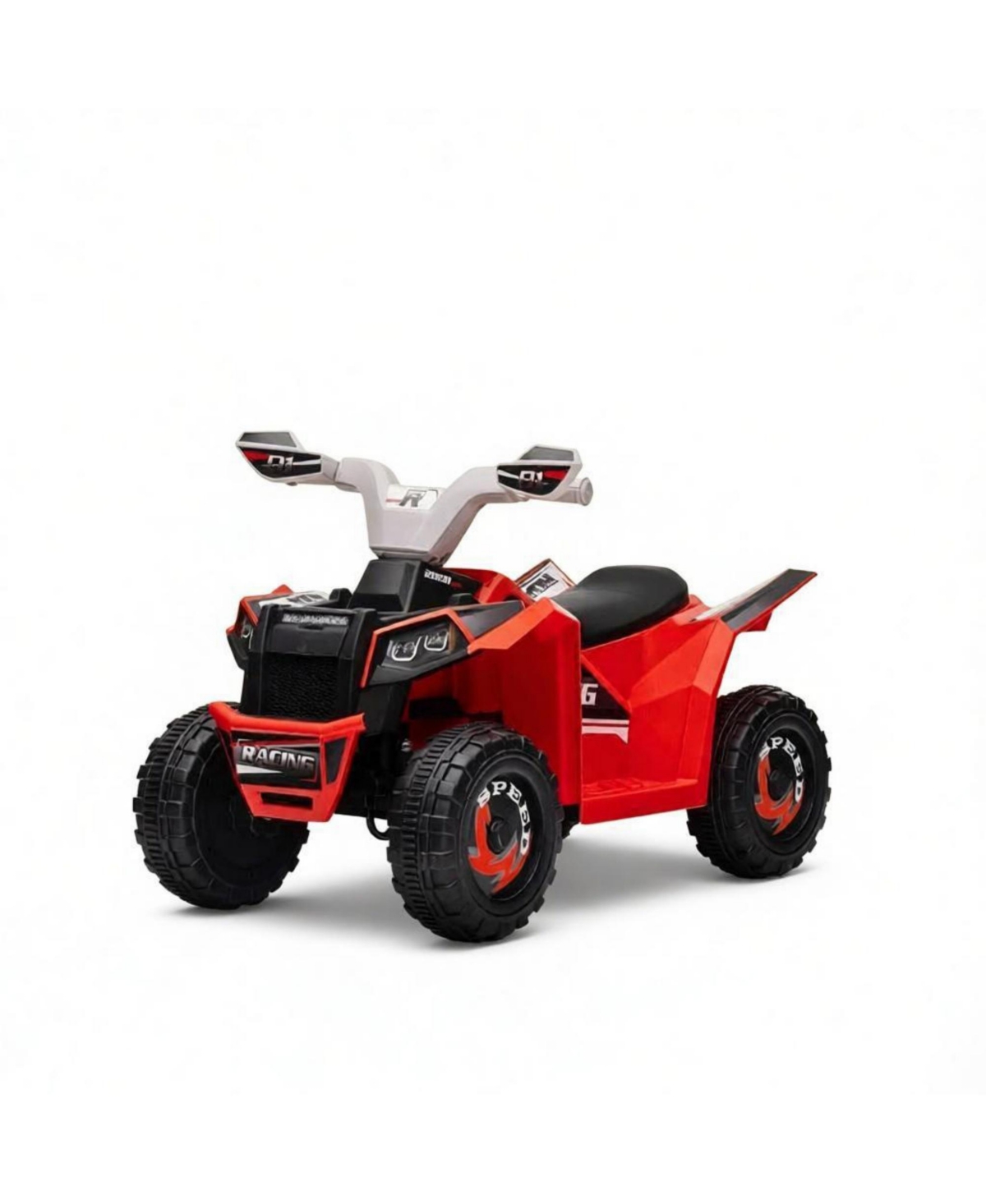 Sevorley 6V Kids Electric Ride-On Car with Foot Pedal, Forward & Reverse Drive, 55 lb Capacity, Ages 18-36 Months - Red, gray, black