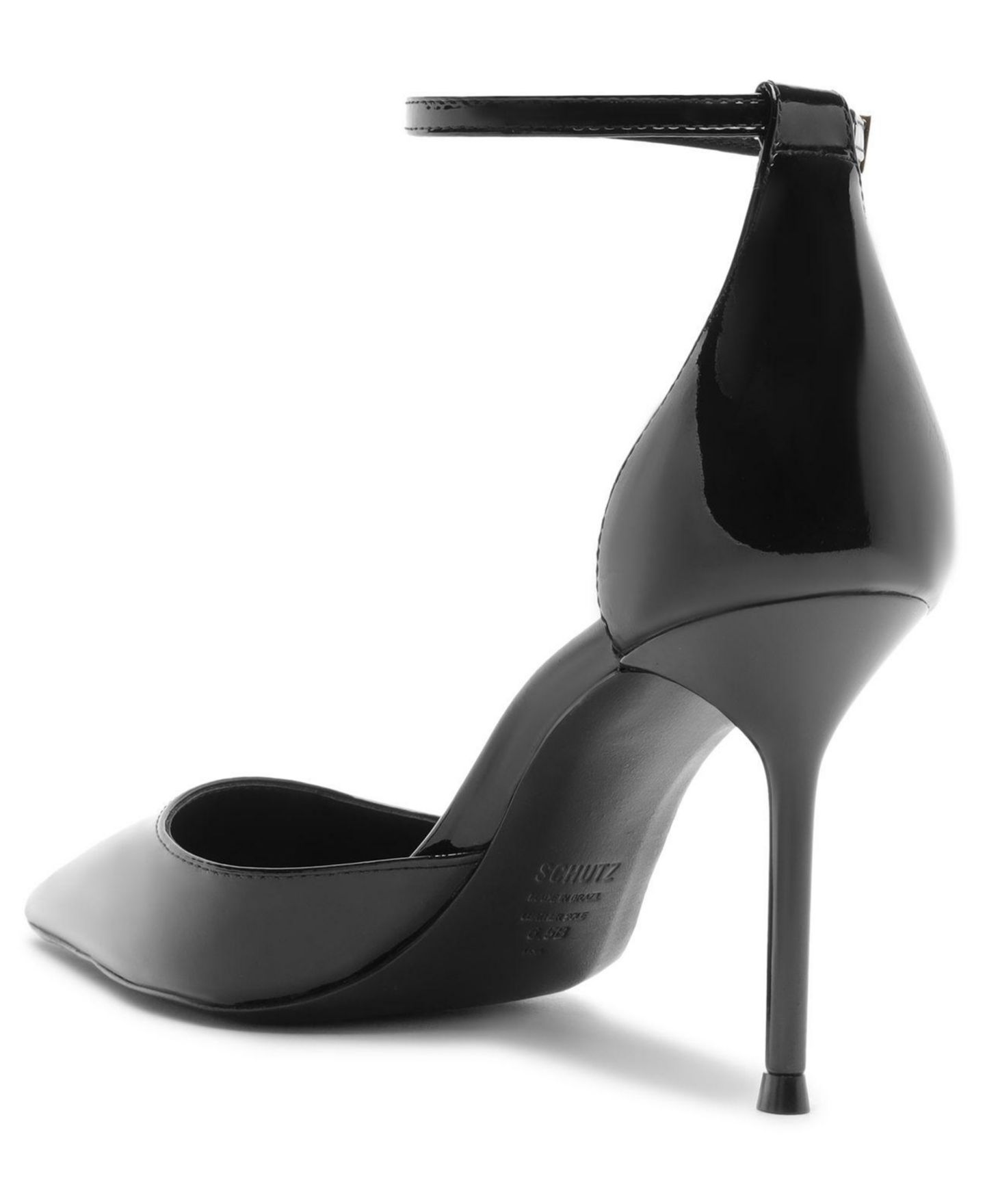 Женские туфли Schutz Paloma Stiletto Pointed Toe Ankle Strap Pumps, цвет: Чёрный — фото 6