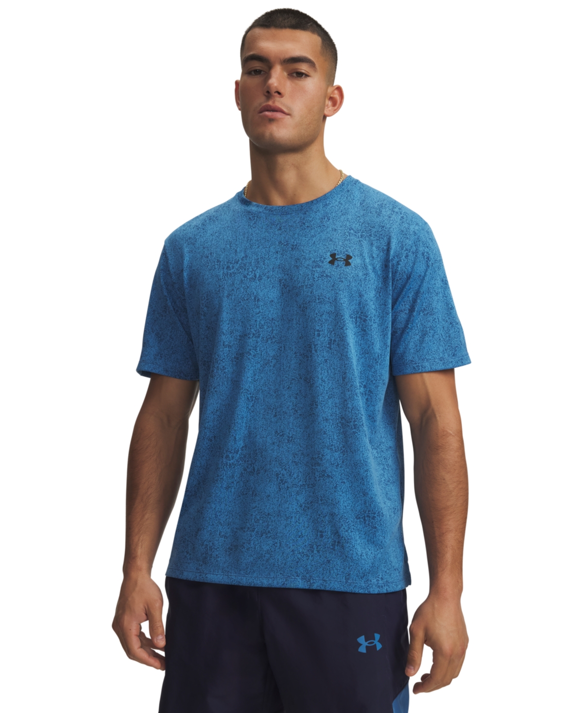 Under Armour Men's Ua Tech Pixelate T-Shirt - Aegean Blue / Black