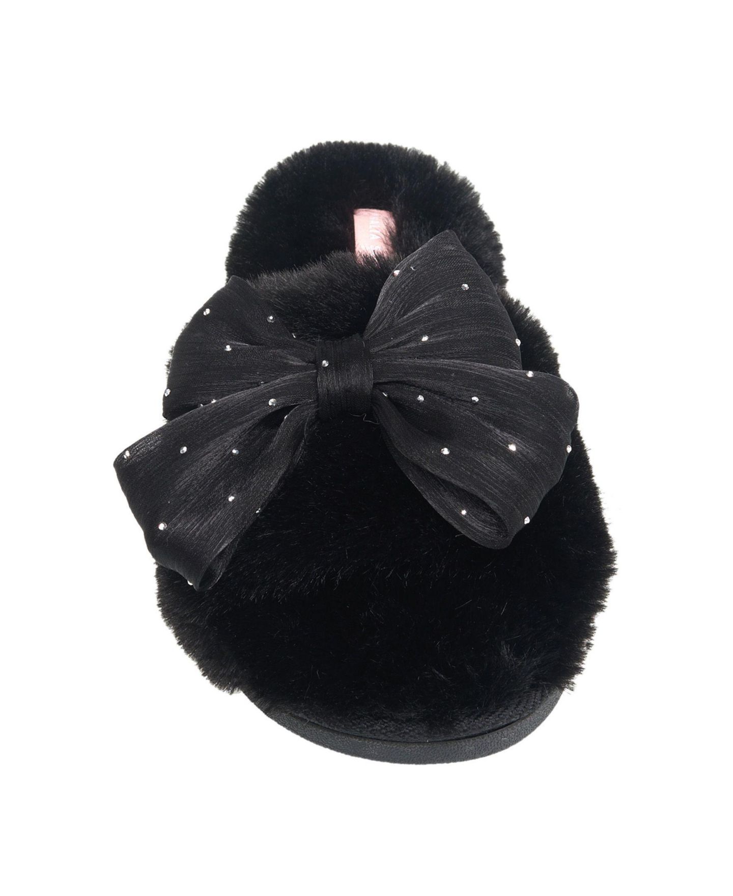 Женские тапочки Thalia Sodi Blingbo Faux Fur Bling Bow Slipper, цвет: Чёрный — фото 4
