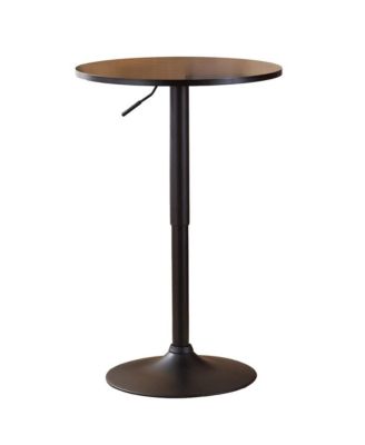 Belham Black Round Top Adjustable Height with Black Leg And Base Metal Bar Table