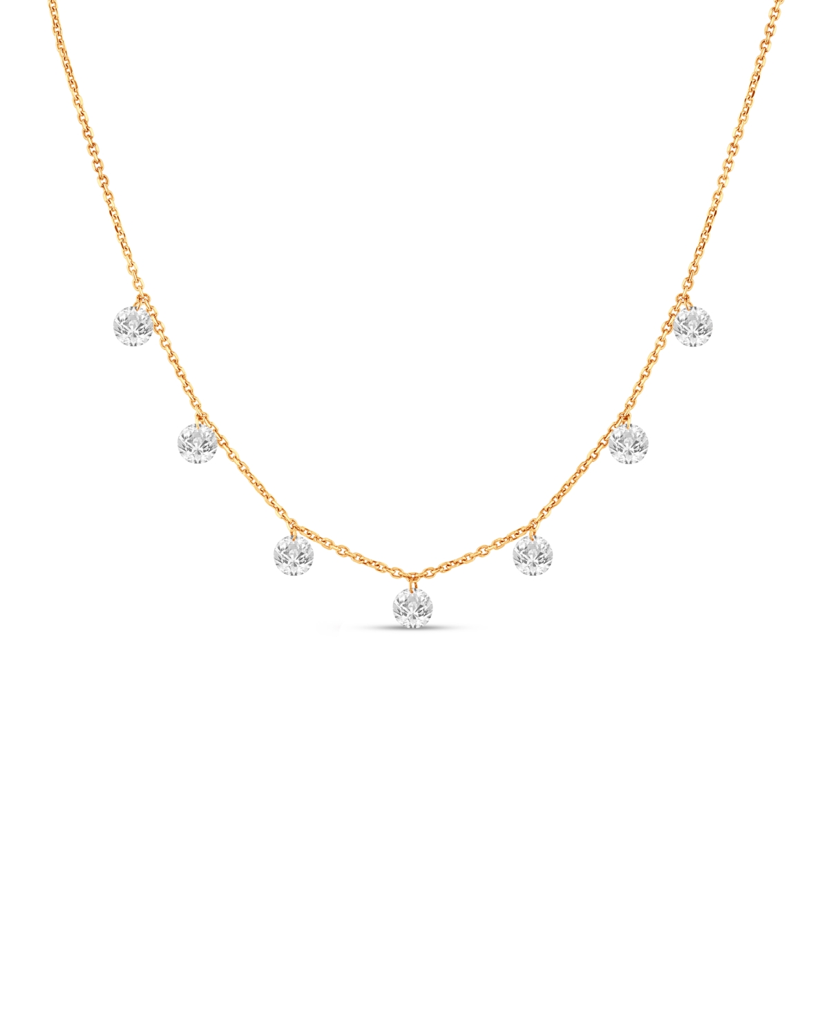 Macy's Lab-Grown Diamond Necklace (1-1/2 ct. t.w.) in 14k Yellow Gold - Yellow Gold