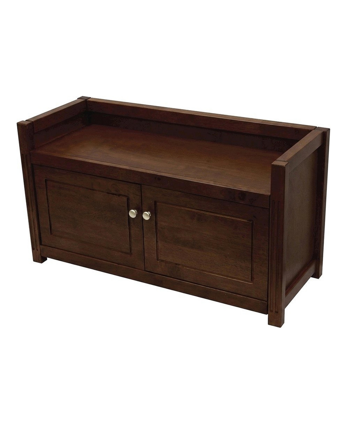 FurniFact Solid Wood Entryway Bench with Lift-Top Storage for Shoe Rack, Hall Tree - Walnut