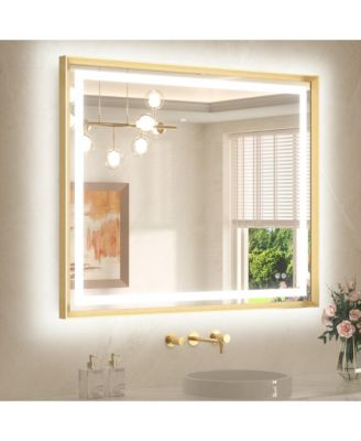 Wall LED Bathroom Vanity Mirror with Frontlit and Backlit