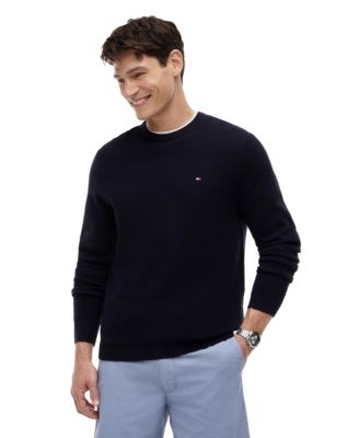 Men's Essential Texture Cotton Crewneck Sweater