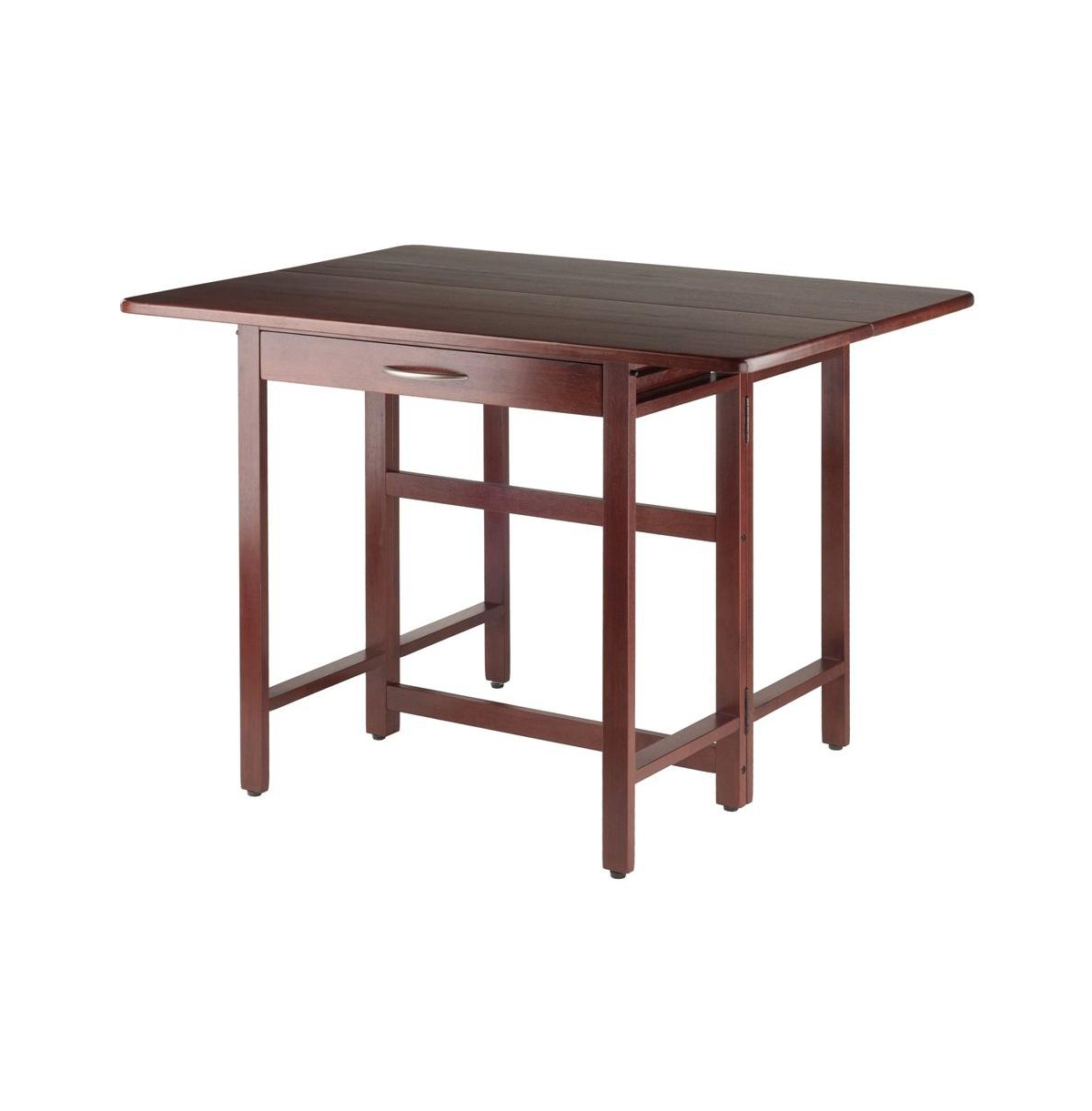 FurniFact Folding Dining Table - Space-Saving Drop Leaf Table for Small Areas - Walnut