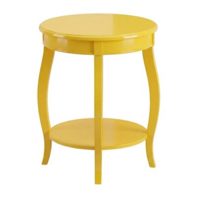Round Coffee Table with Lower Shelf and Modern Design