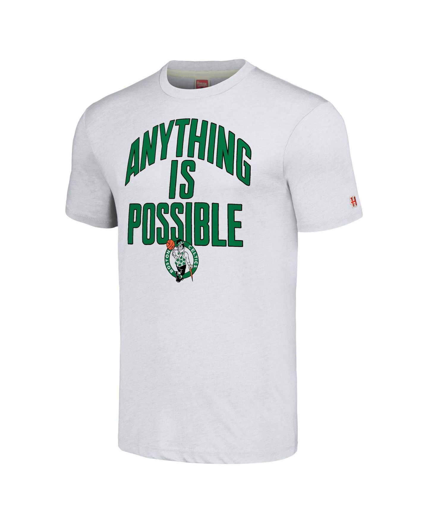 Футболка Homage Ash Boston Celtics Anything Is Possible Tri-Blend — фото 2