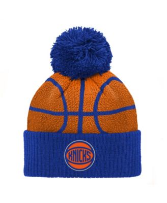 Baby Boys' and Girls' Blue New York Knicks Basketball Head Cuffed Knit with Pom Hat