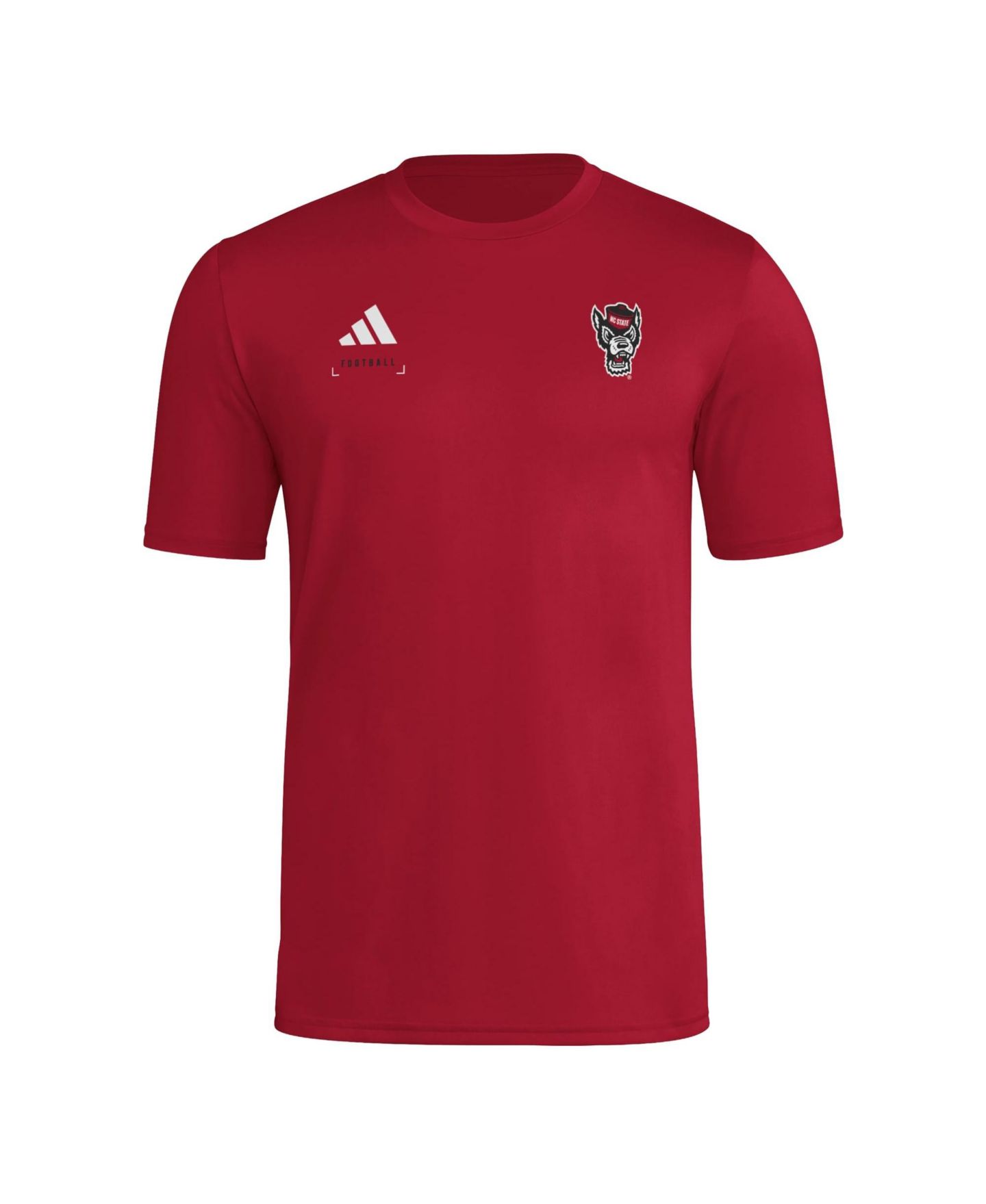 Мужская футболка adidas Red NC State Wolfpack Locker Football Icon Aeroready Pre-Game — фото 2