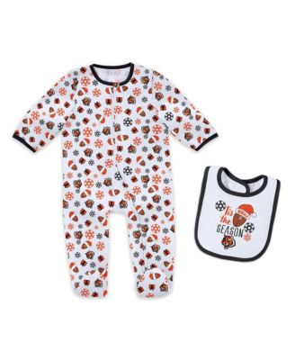 Baby Boys' and Girls' Cincinnati Bengals Holiday Full-Zip Sleeper Bib Set