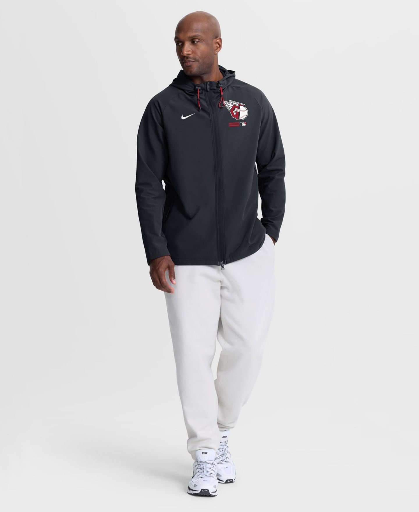 Мужская куртка Nike Navy Cleveland Guardians Authentic Collection Raglan Therma-FIT Full-Zip Hooded — фото 4