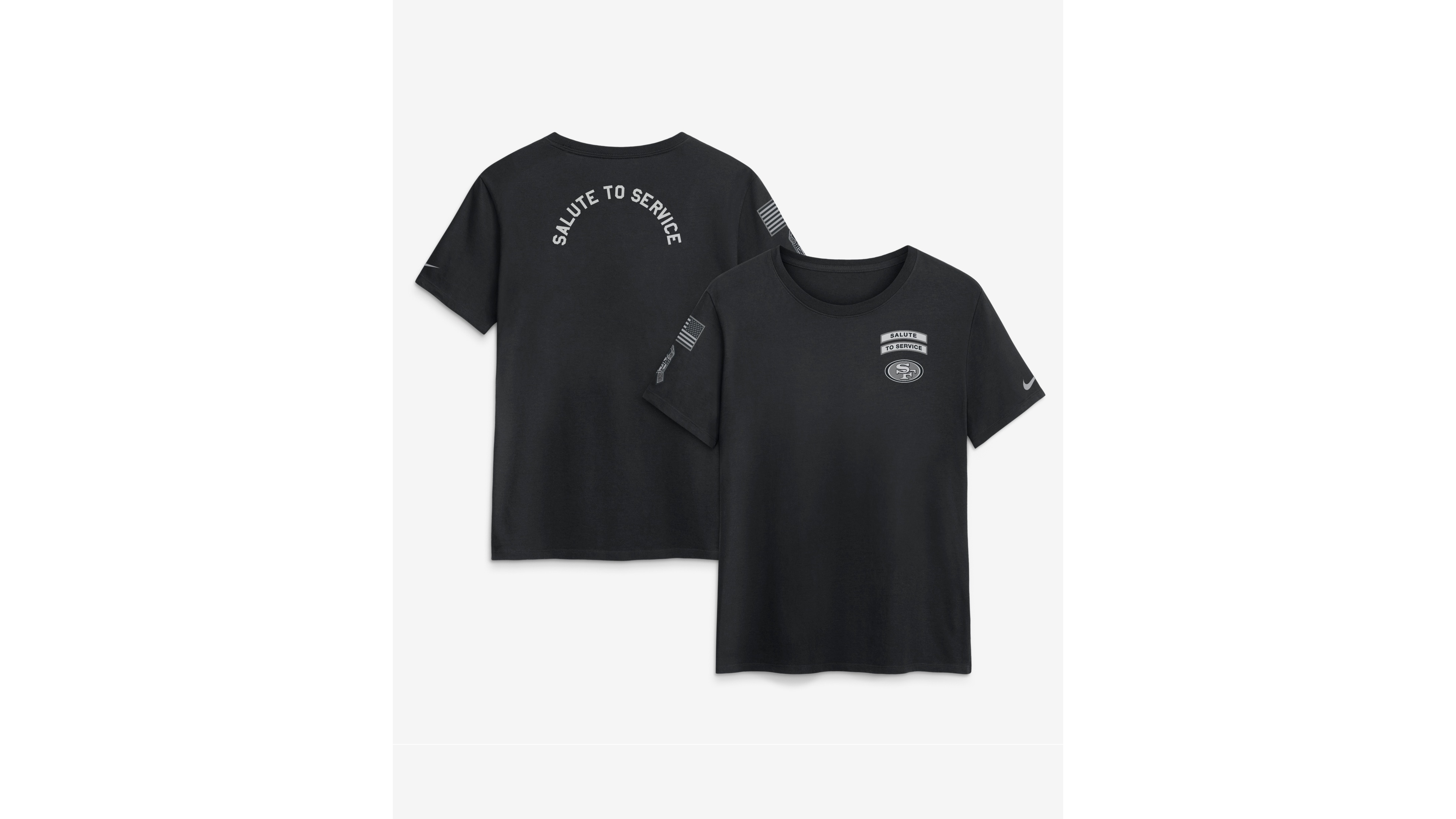 Nike Women's Black San Francisco 49ers 2026 Salute to Service T-Shirt