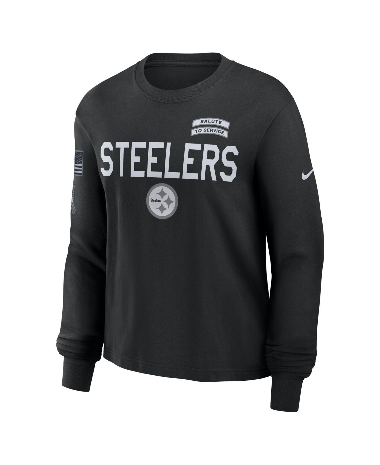 Женская футболка Nike Black Pittsburgh Steelers 2026 Salute to Service Sideline Long Sleeve — фото 3