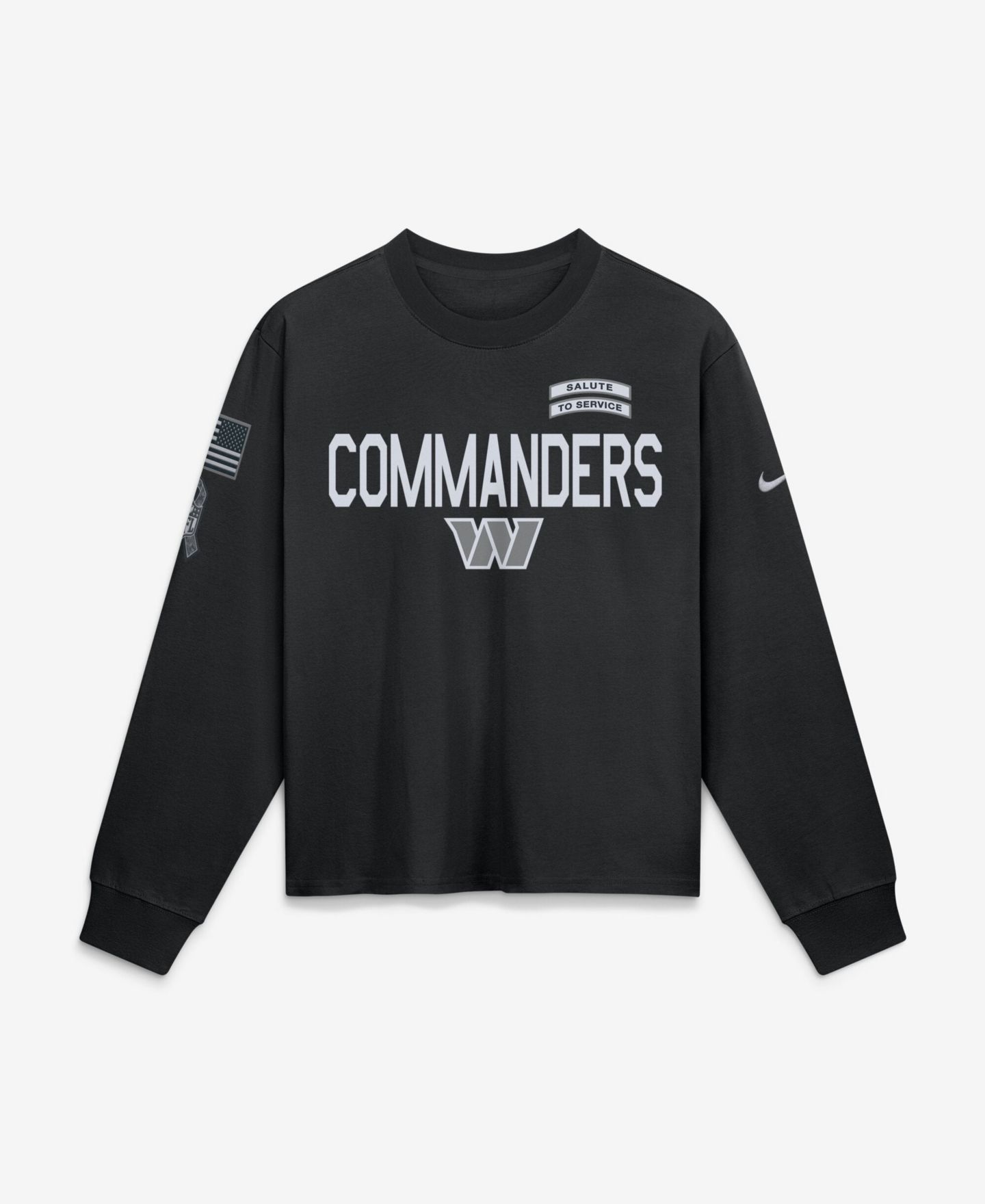 Женская футболка Nike Black Washington Commanders 2026 Salute to Service Sideline Long Sleeve — фото 1