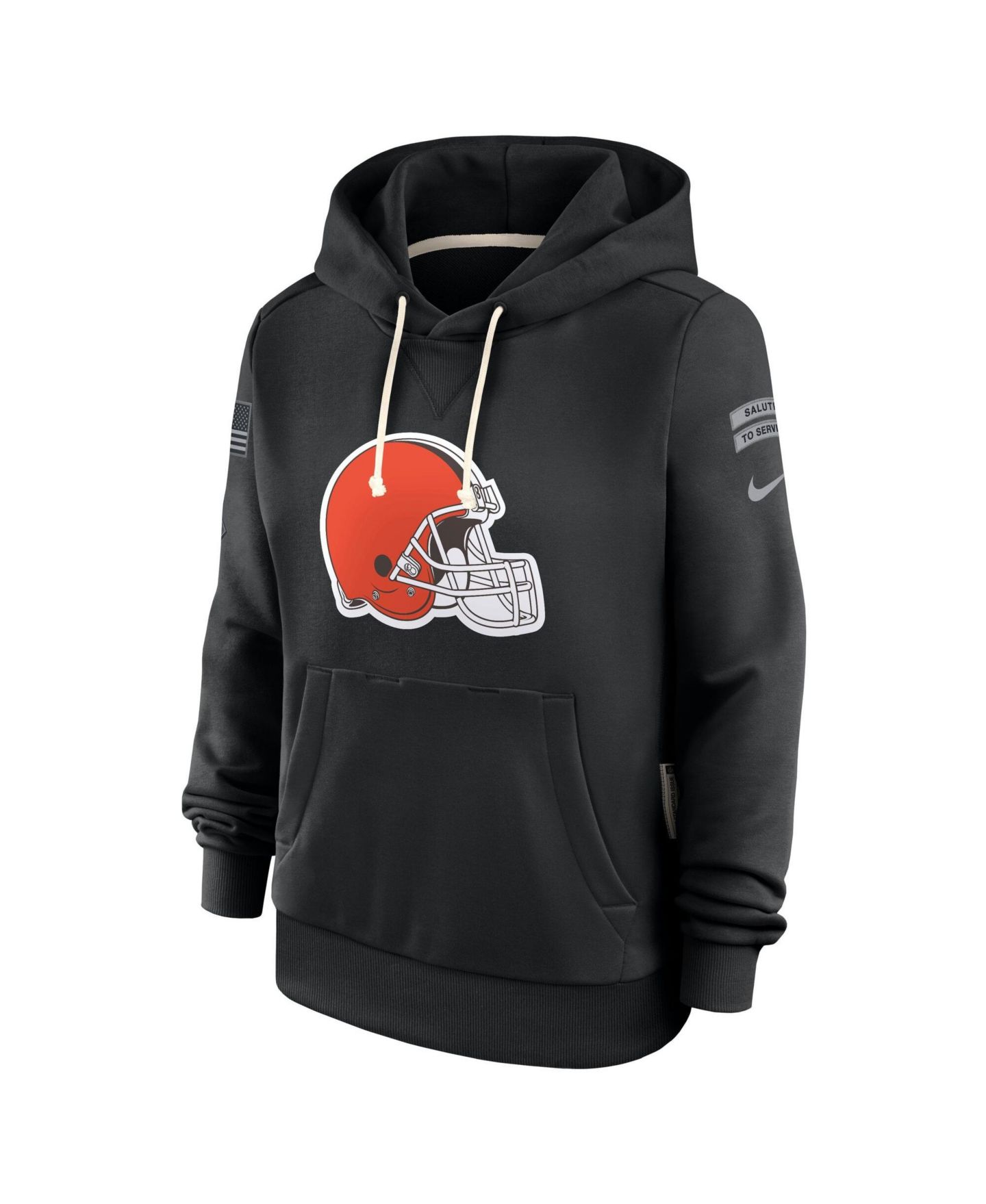 Женское худи Nike Black Cleveland Browns 2026 Salute to Service Sideline Dri-FIT Pullover — фото 3
