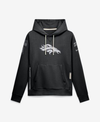 Women's Black Denver Broncos 2026 Salute to Service Sideline Dri-FIT Pullover Hoodie
