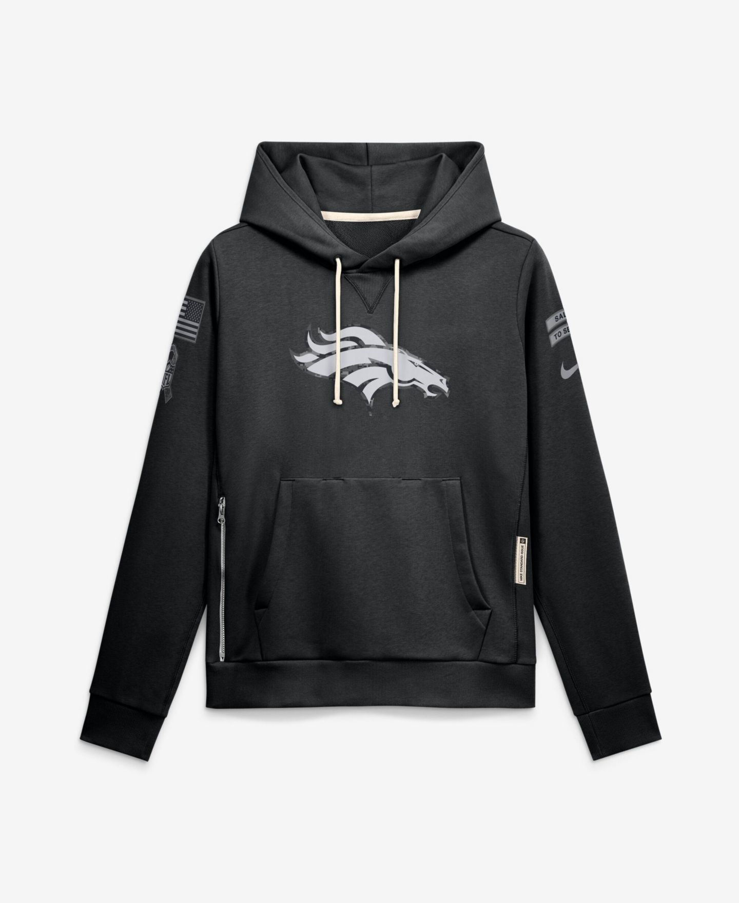 Женское худи Nike Black Denver Broncos 2026 Salute to Service Sideline Dri-FIT Pullover — фото 1