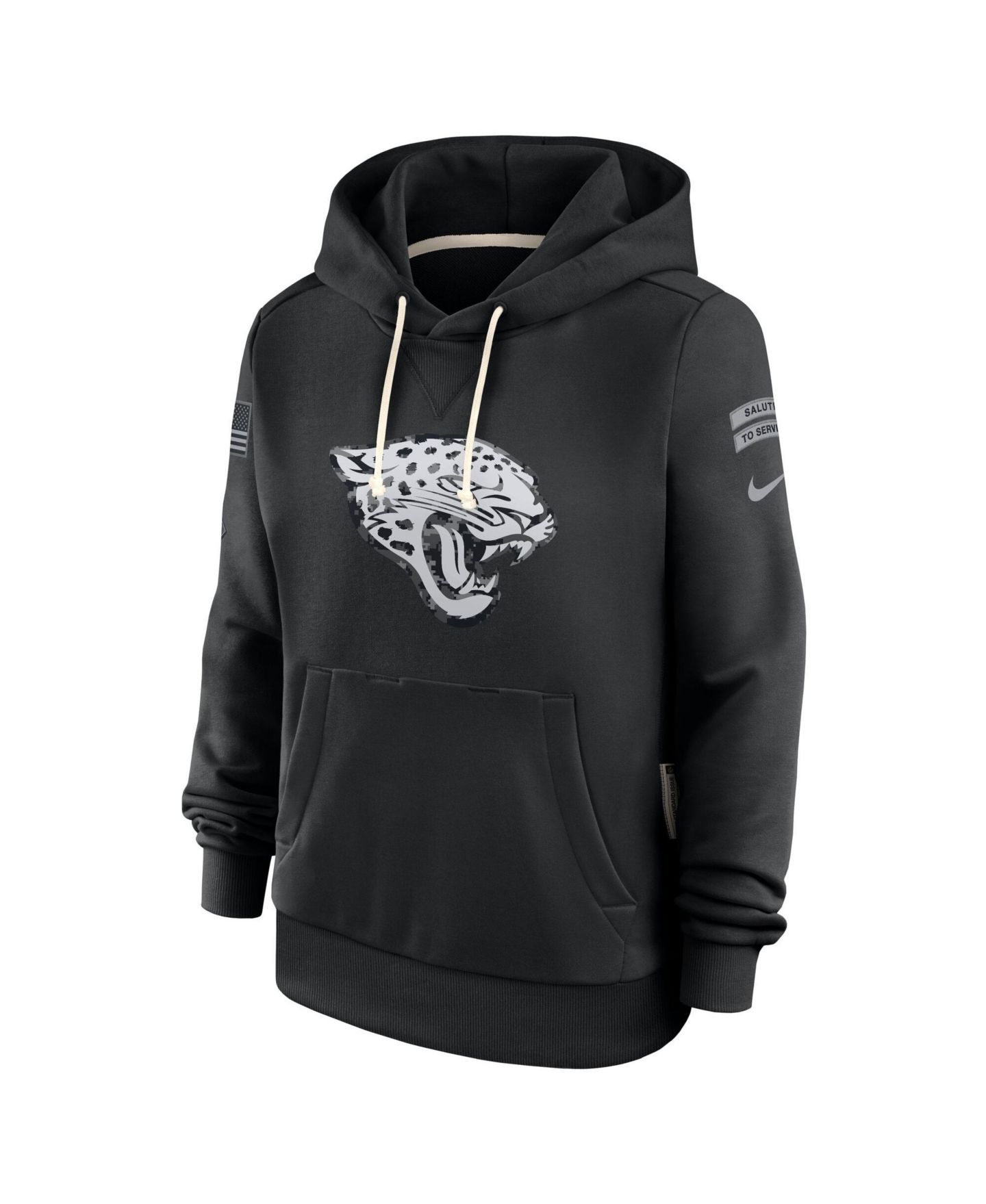 Женское худи Nike Black Jacksonville Jaguars 2026 Salute to Service Sideline Dri-FIT Pullover — фото 3