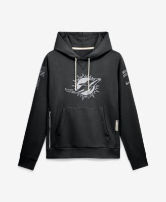 Women's Black Miami Dolphins 2026 Salute to Service Sideline Dri-FIT Pullover Hoodie