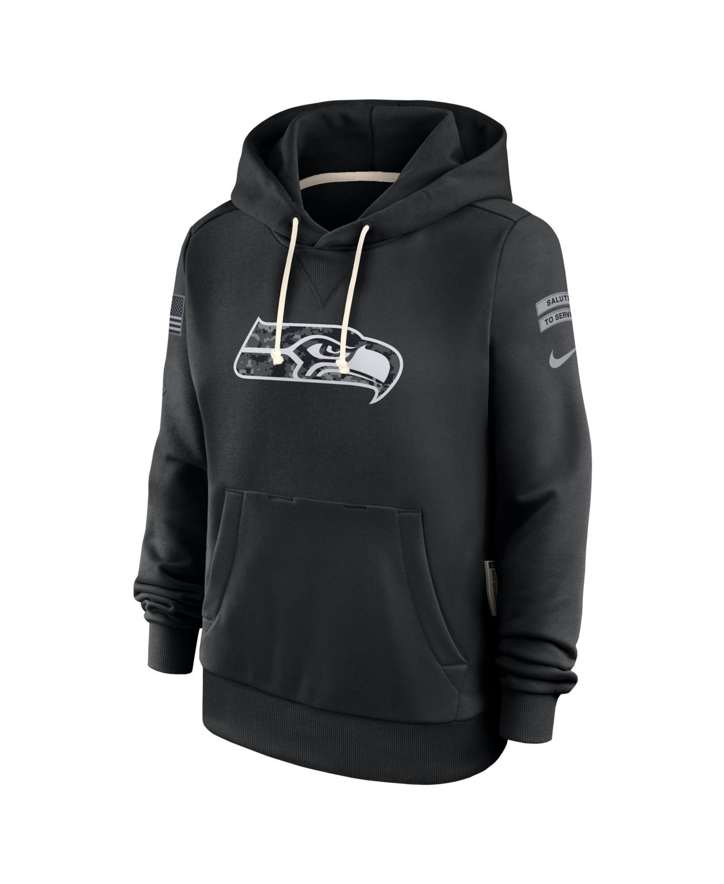 Женское худи Nike Black Seattle Seahawks 2026 Salute to Service Sideline Dri-FIT Pullover — фото 3
