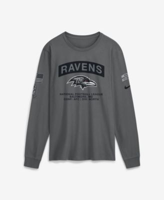 Men's Gray Baltimore Ravens 2026 Salute to Service Long Sleeve T-Shirt