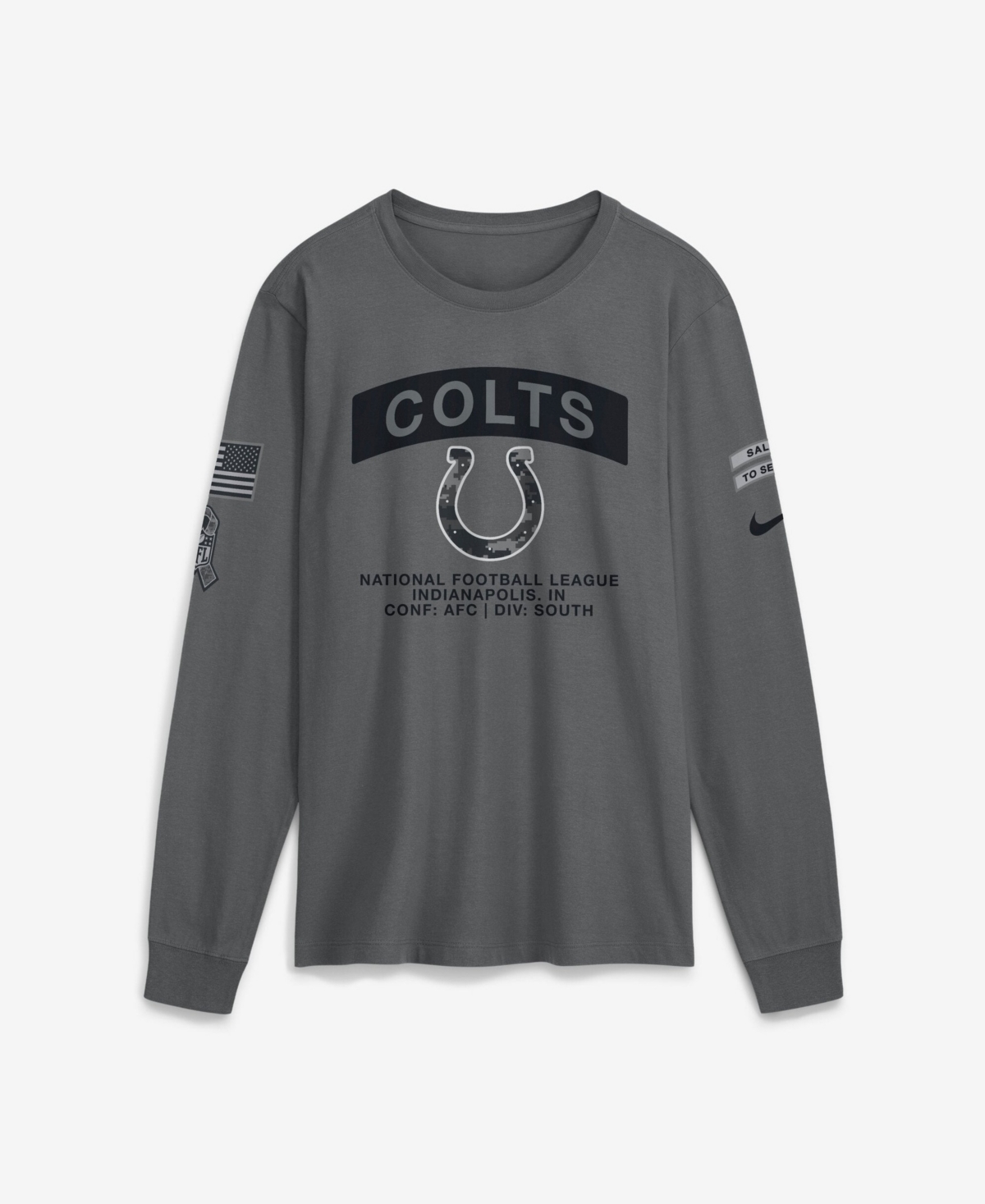 Nike Men's Gray Indianapolis Colts 2026 Salute to Service Long Sleeve T-Shirt