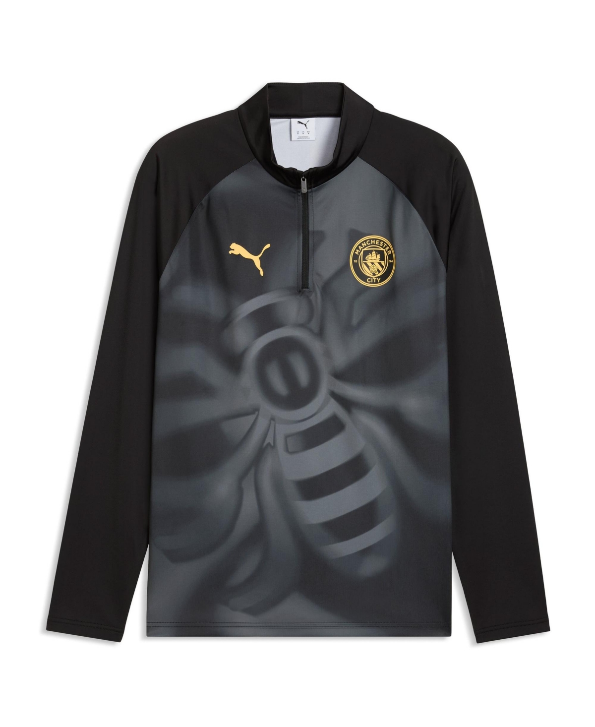 Puma Men's Black Manchester City Quarter-Zip dryCELL Pre-Match Sweatshirt - Black