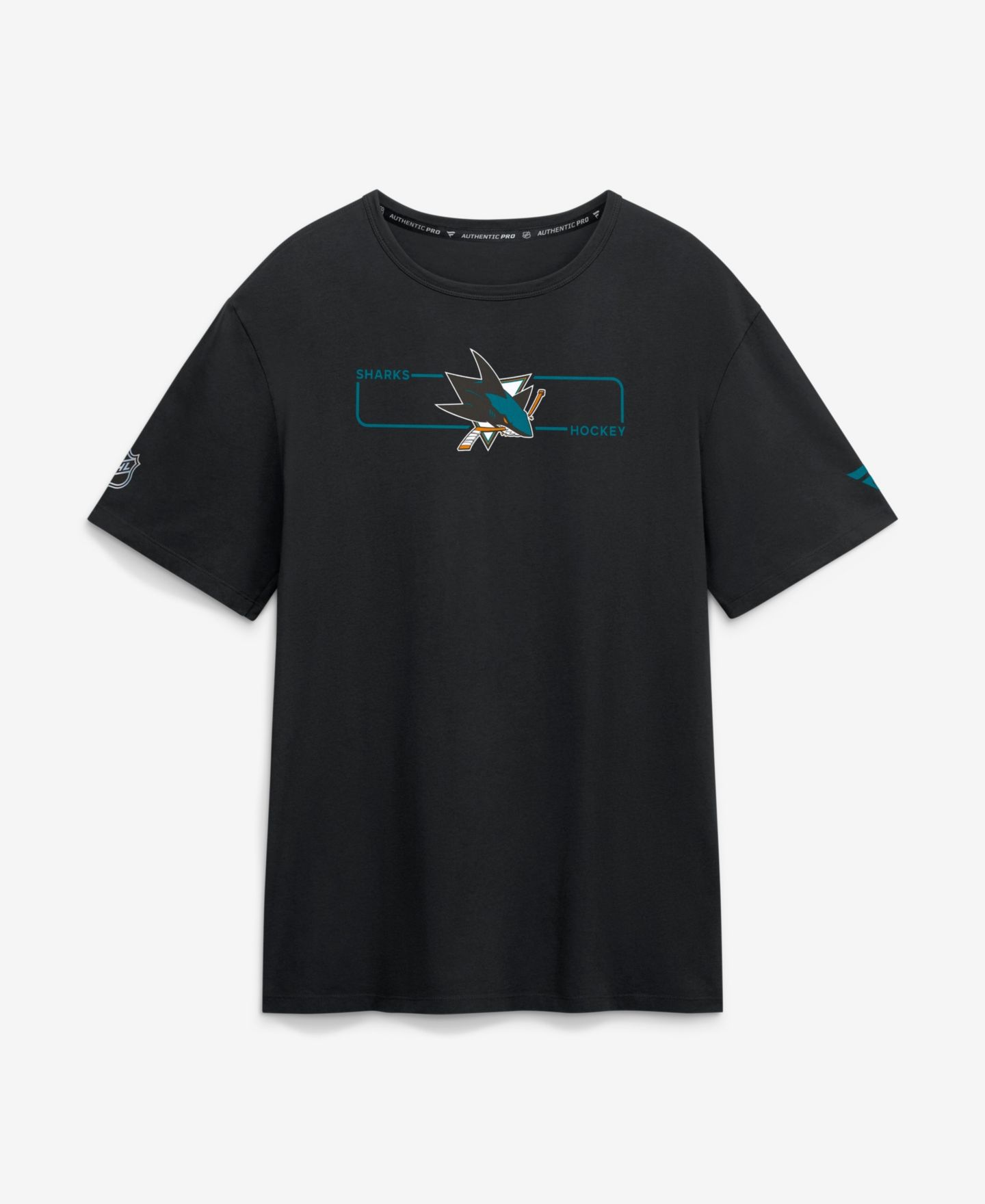 Мужская футболка Fanatics Black San Jose Sharks Authentic Pro Primary Logo — фото 1