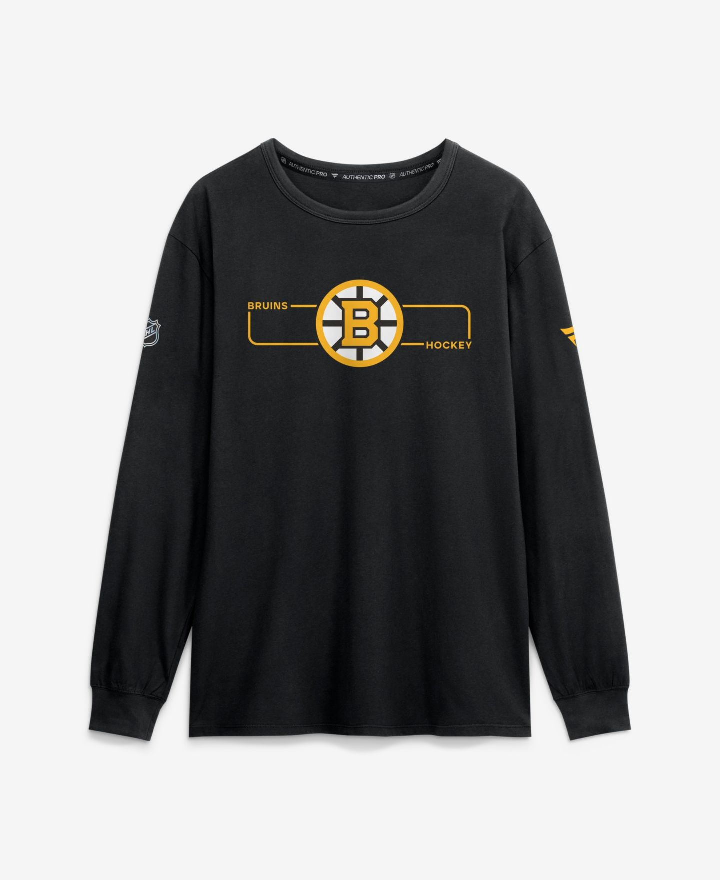 Мужская футболка Fanatics Black Boston Bruins Authentic Pro Primary Logo Long Sleeve — фото 1