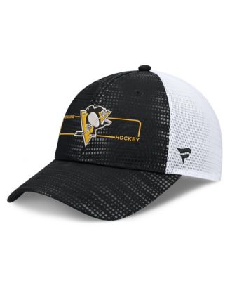 Men's Black Pittsburgh Penguins Authentic Pro Rink Boxed Logo Trucker Hat
