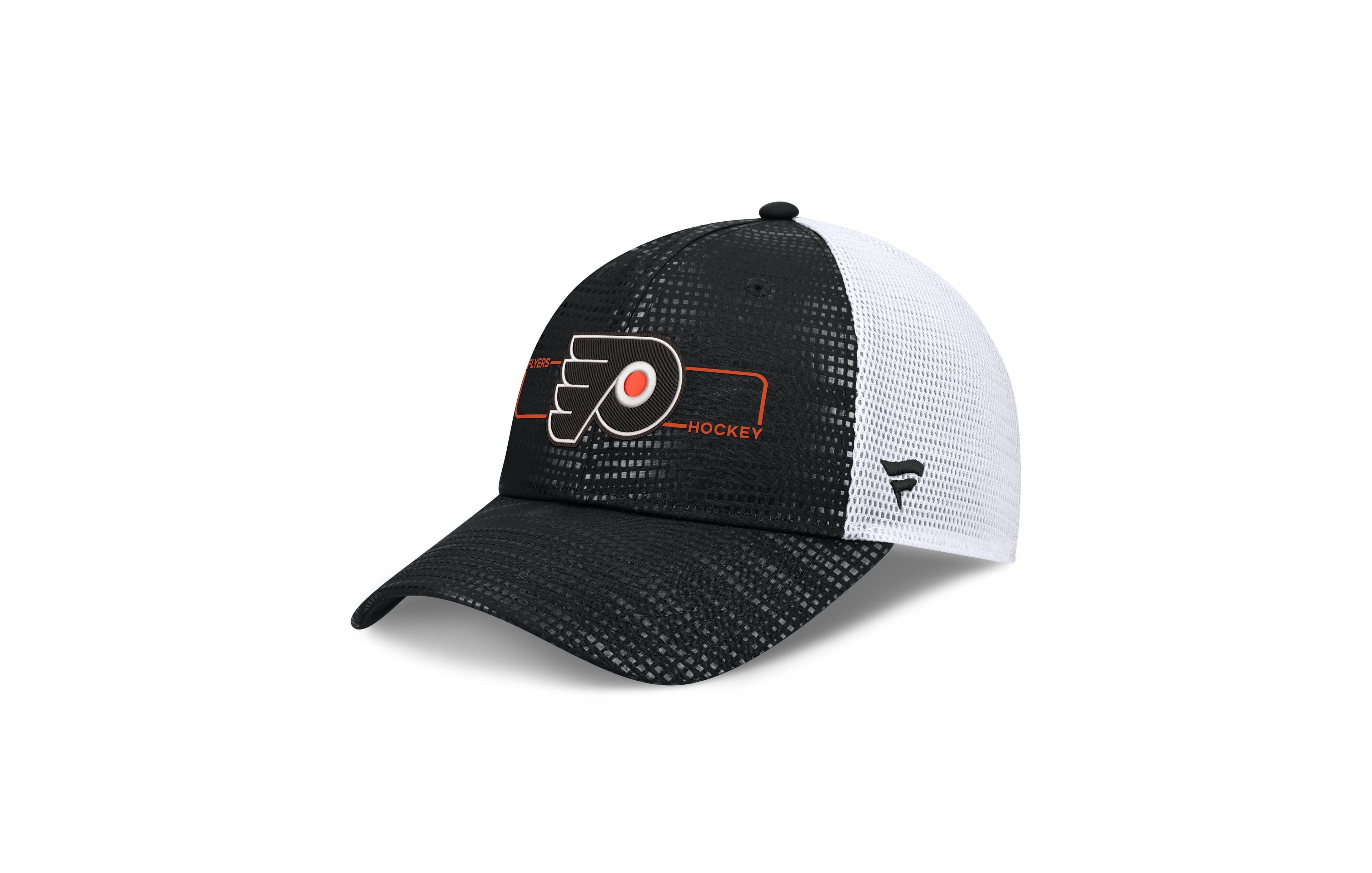 Fanatics Men's Black Philadelphia Flyers Authentic Pro Rink Boxed Logo Trucker Hat