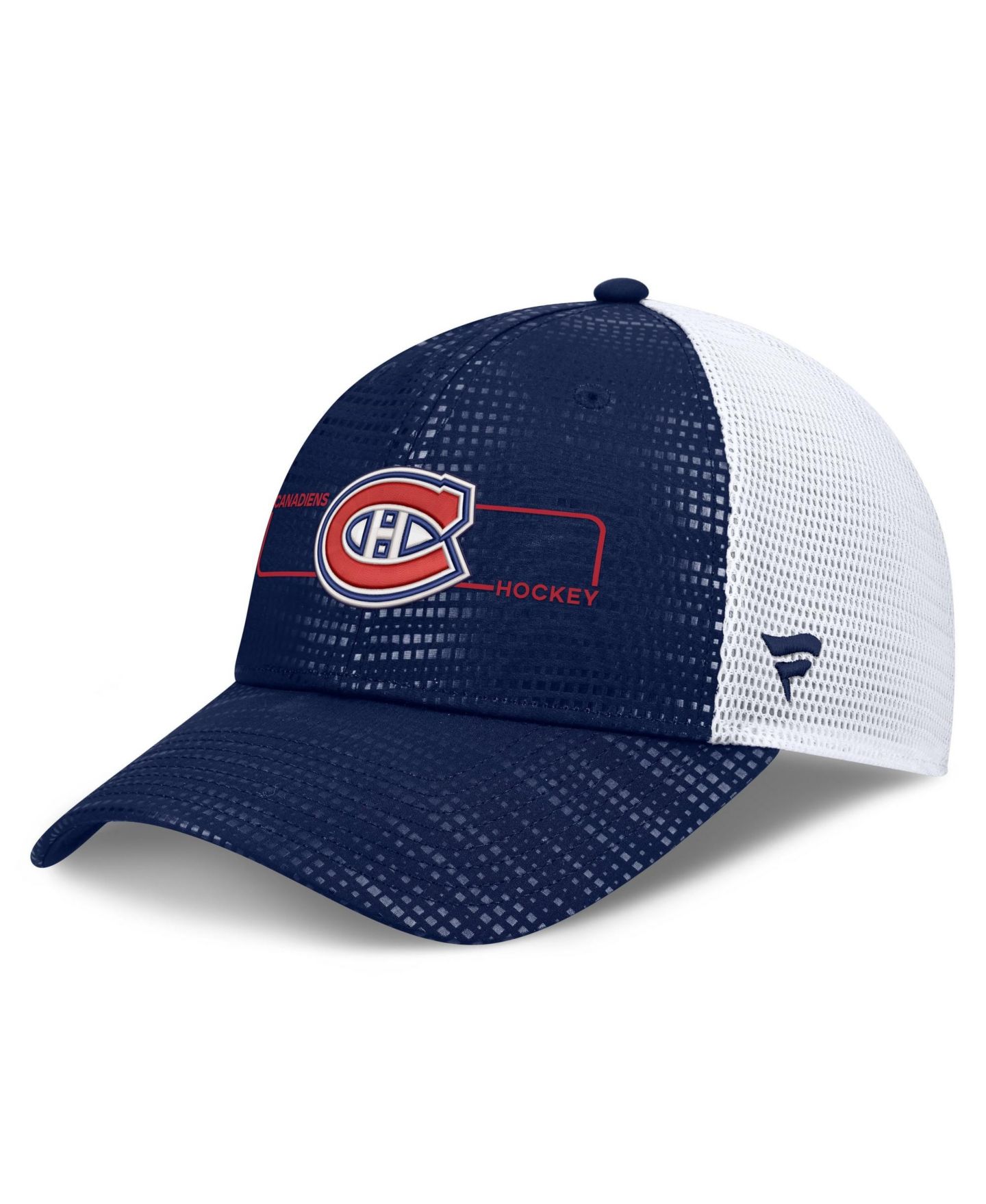 Мужская кепка Fanatics Navy Montreal Canadiens Authentic Pro Rink Boxed Logo Trucker Hat — фото 1