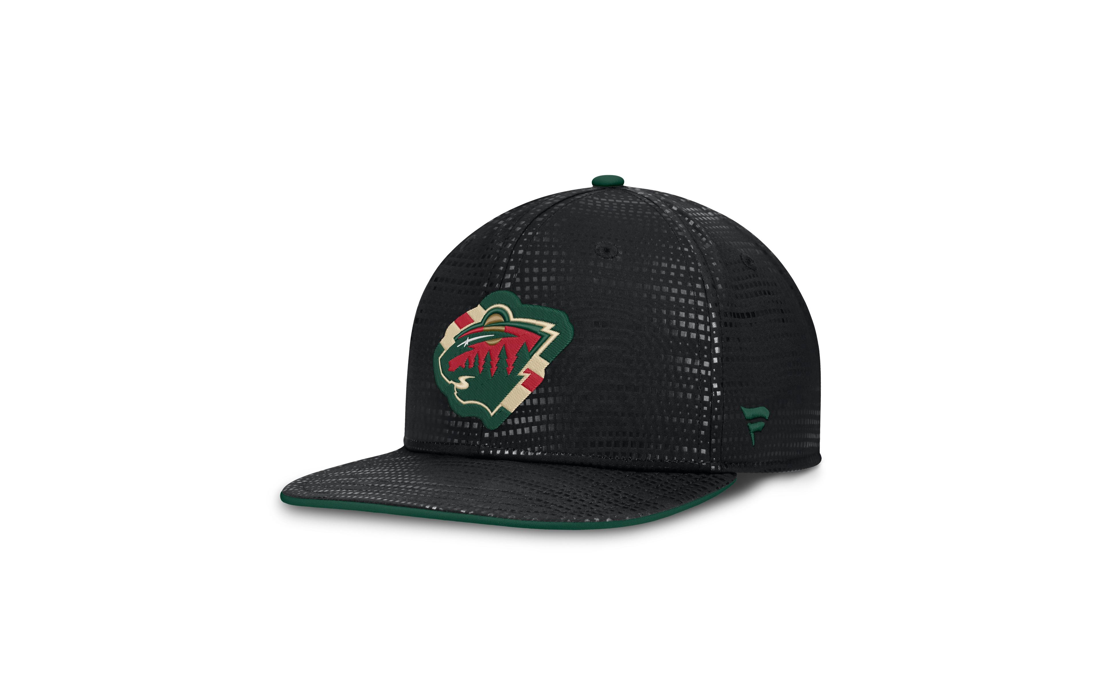 Fanatics Men's Black Minnesota Wild Authentic Pro Rink Square Visor Snapback Hat