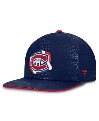 Men's Navy Montreal Canadiens Authentic Pro Rink Square Visor Snapback Hat