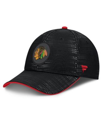 Men's Black Chicago Blackhawks Authentic Pro Rink Debossed Stretch Fit Hat