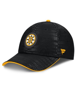 Men's Black Boston Bruins Authentic Pro Rink Debossed Stretch Fit Hat