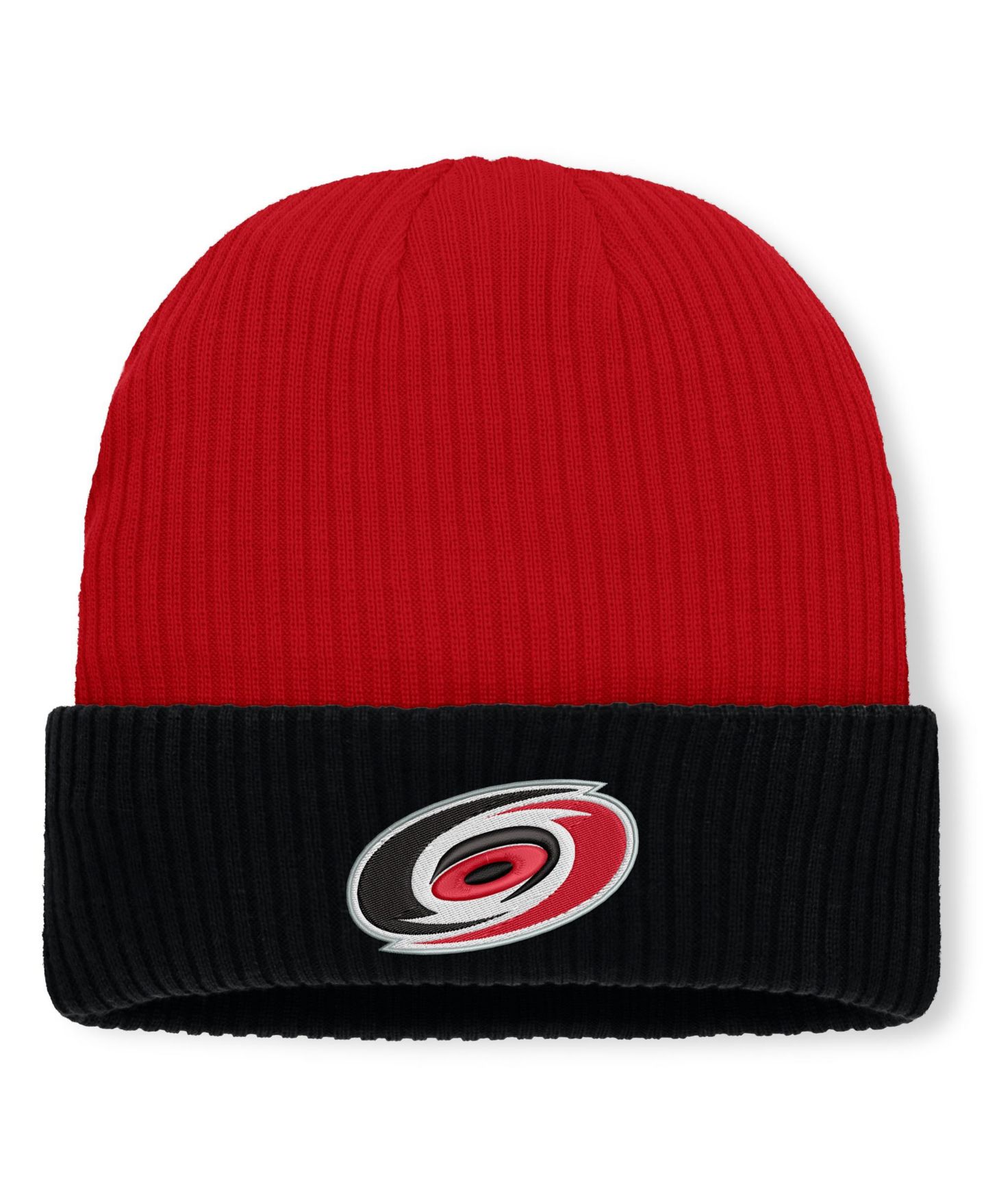 Мужская шапка Fanatics Red Carolina Hurricanes Authentic Pro Rink Cuffed Knit Hat — фото 1