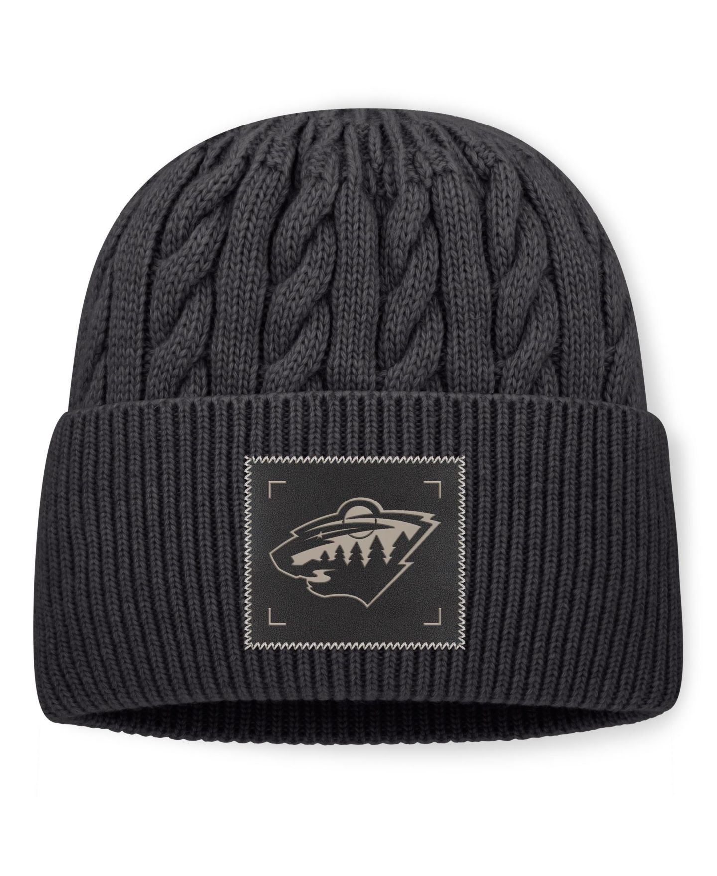 Мужская шапка Fanatics Charcoal Minnesota Wild Road Phantom Oversized Cuffed Knit Hat — фото 1