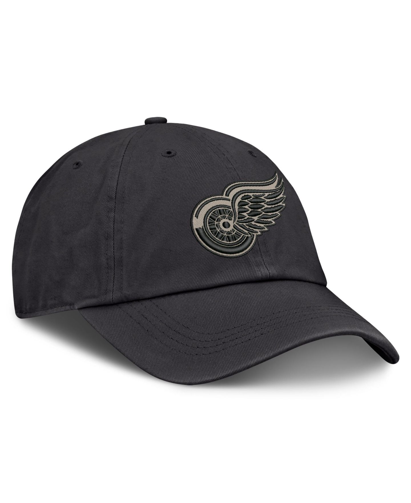 Мужская кепка Fanatics Charcoal Detroit Red Wings Road Phantom Washed Adjustable Hat — фото 3